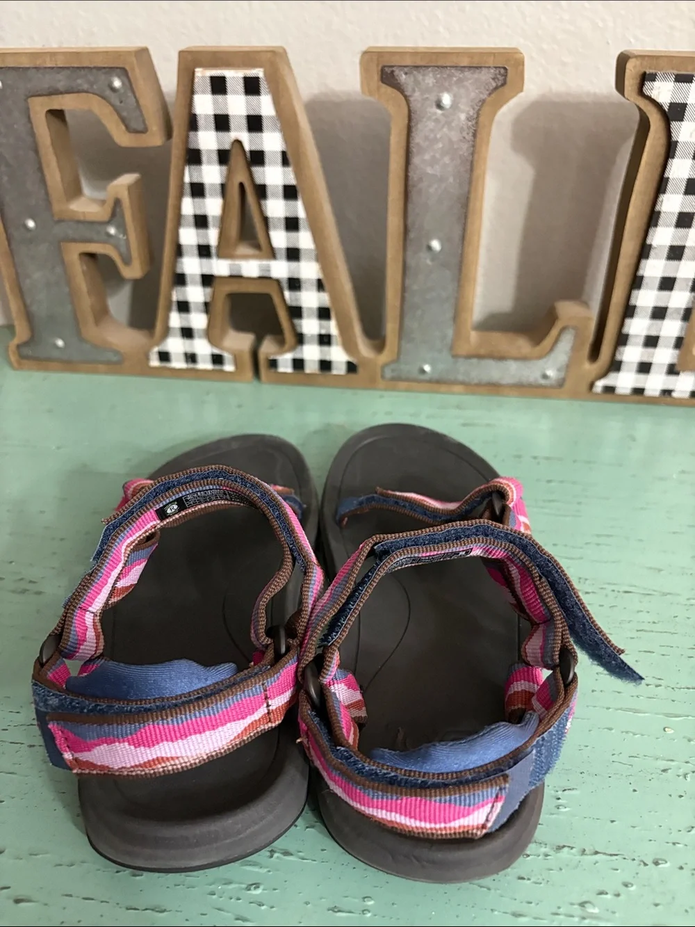 Teva Kids Pink and Blue Strappy Sandals